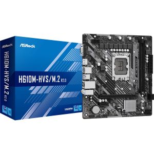 PLACA MÃE ASROCK H610M-HVS/M.2 R2.0 LGA1700 2XDDR4 3200 DIMM 64GB 4XSATA3 2XUSB3.2 4XUSB2.0 REDE GIGA 1XM.2/KEY M 1XHDMI