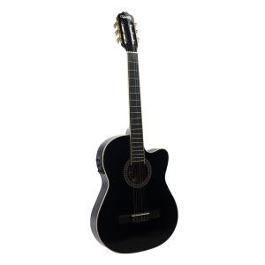 VIOLÃO CLÁSSICO ELETRO-ACÚSTICO LORENZZO 39" - SLIM CUTAWAY - NYLON PRETO VTLSC1954P
