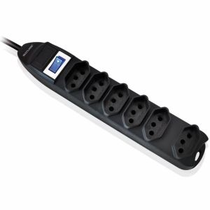 FILTRO DE LINHA 6 TOMADAS LINEAR PRETO WI221
