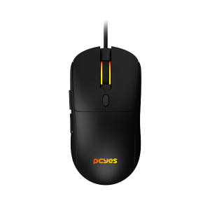 MOUSE GAMER PCYES BASARAN BLACK VULCAN - 12400 DPI - RGB - 6 BOTÕES - PMGBRBV