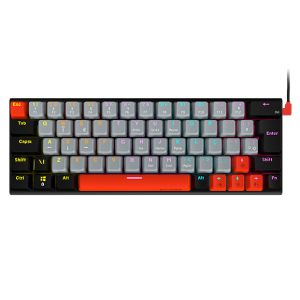 TECLADO MECANICO 60% PCYES KUROMORI BLACK VULCAN - SWITCH RED - LED RAINBOW - PTKM60RD
