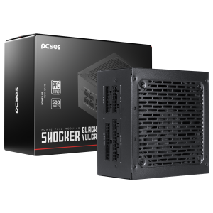 FONTE GAMER PCYES SHOCKER FULL MODULAR 500W 80 PLUS WHITE - BLACK VULCAN - FM500WBV