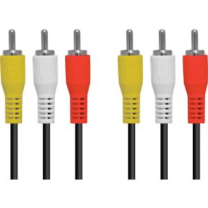 CABO 3 RCA X 3 RCA PARA ÁUDIO E VÍDEO 1.5 METROS - (PACOTE C/ 10)
