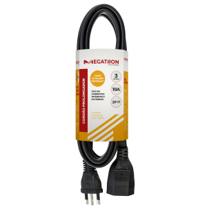 EXTENSÃO CORD PROL PP 3X0,75MM 3M PRETA 416