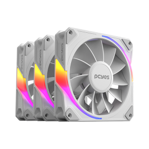 KIT COOLER FAN PARA GABINETE 3UN SANGUE FRIO 3 ARGB WHITE GHOST REVERSE 120MM PCYES - K3ARGBSF3WGRVBR