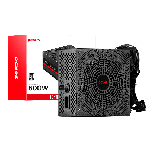 FONTE ATX PCYES ELECTRA 600W PFC ATIVO - ELEC600W