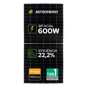 PAINEL SOLAR FOTOVOLTAICO ASTRONERGY BIFACIAL 600W N-TYPE CHSM66RN(DG)F-BH