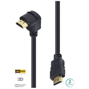 CABO HDMI 2.0 MACHO 4K 1 CONECTOR 90º  - 2 METROS - H2090-2