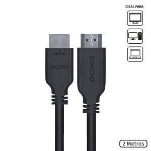 CABO DISPLAYPORT 1.4 PARA HDMI MACHO 2.0 - PRETO - 2 METROS - PDPHM-2