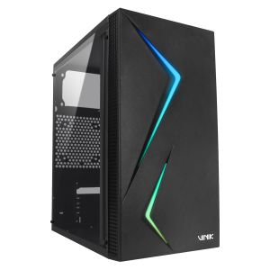 GABINETE GAMER VINIK TWIN EDGE PRETO LATERAL ACRILICO - GGTEACBK