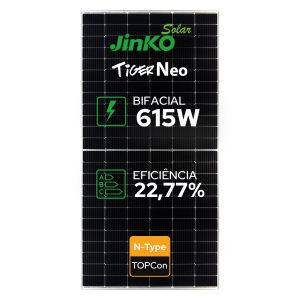 PAINEL SOLAR FOTOVOLTAICO JINKO 615W TIGER NEO BIFACIAL N-TYPE 66HL4M-BDV