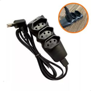 EXTENSAO COM PLUGUE 2P 90º 3X0,75 1,5M PRETA