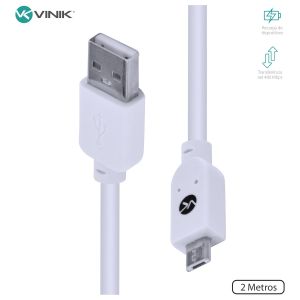CABO USB X MICRO USB A 2.0 2M BRANCO - MUSB-2