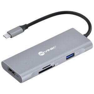 HUB USB TIPO C / TYPE C  7 EM 1 C/ 3X USB 3.0 + LEITOR DE CARTÃO SD/TF + HDMI + TIPO C - HC-7