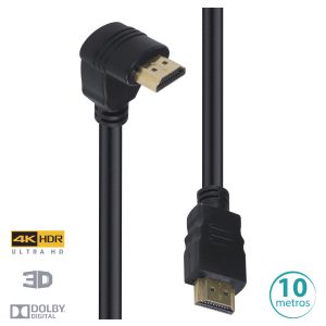 CABO HDMI MACHO 2.0 4K 1 CONECTOR 90º - 10 METROS - H2090-10