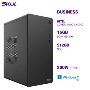 COMPUTADOR B300 CORE I3 8100 3.6GHZ MEM 16GB DDR4 SSD 512GB FONTE 200W WINDOWS 11 PRO