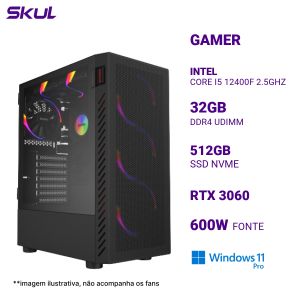 COMPUTADOR 5000 CORE I5 12400F 2.5GHZ MEM 32GB DDR4 SSD 512GB NVME RTX 3060 FONTE 600W  WINDOWS 11 PRO