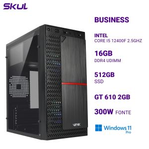 COMPUTADOR B500 CORE I5 12400F 2.5GHZ MEM 16GB DDR4 SSD 512GB GT 610 2GB FONTE 300W  WINDOWS 11 PRO