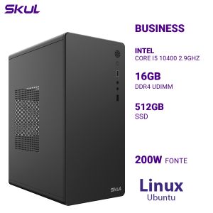 COMPUTADOR B500 CORE I5 10400 2.9GHZ MEM 16GB DDR4 SSD 512GB FONTE 200W LINUX UBUNTU