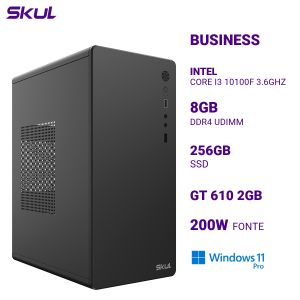 COMPUTADOR B300 CORE I3 10100F 3.6GHZ MEM 8GB DDR4 SSD 256GB GT 610 2GB FONTE 200W WINDOWS 11 PRO