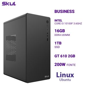 COMPUTADOR B300 CORE I3 10100F 3.6GHZ MEM 16GB DDR4 SSD 1TB GT 610 2GB FONTE 200W LINUX UBUNTU