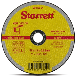 DISCO DE CORTE 7" ACO/INOX DAC180-24