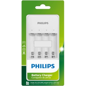 CARREGADOR PILHAS AA/AAA MICRO-USB SCB3400NB/59