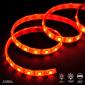 FITA DE LED VX GAMING VERMELHO COM CONEXAO MOLEX 60 PONTOS DE LED 1 METRO - LVM1