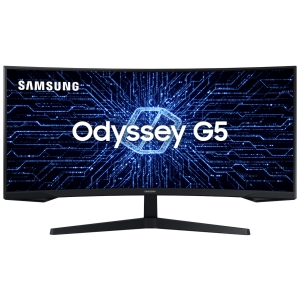 MONITOR SAMSUNG GAMER CURVO ODYSSEY 34" 165HZ 1MS QHD ULTRAWIDE HDMI DP FREESYNC PREMIUM PRETO - LC34G55TWWLXZD