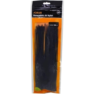 CINTA ABRACADEIRA EM NYLON 200X3,5 MM PACOTE COM 100 UNIDADES PRETA