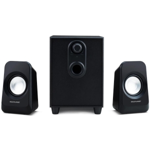 CAIXAS DE SOM 2.1 C/ SUBWOOFER 20W RMS - P2 - CONTROLE DE VOLUME E GRAVES BIVOLT PRETO - SP377