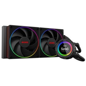 WATER COOLER PCYES VISION 240MM BLACK VULCAN - TELA LCD 2,1" - VS240BV