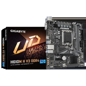 PLACA MÃE GIGABYTE INTEL H610M H V3 MATX LGA 1700 M.2 NVME 2XDDR4 MAX. 64GB 1X D-SUB 1X HDMI 2XUSB 3.2 4XUSB 2.0