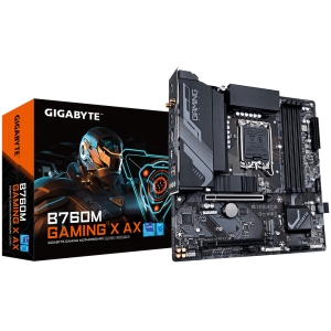 PLACA MÃE GIGABYTE INTEL B760M GAMING X AX MATX LGA 1700 M.2 NVME WI-FI 4XDDR5 MAX. 192GB 1X DP 1X HDMI