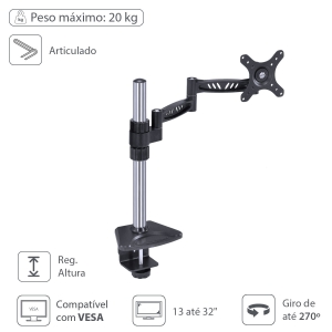SUPORTE MONITOR 13-32" VESA V06SM13-32B SM310B