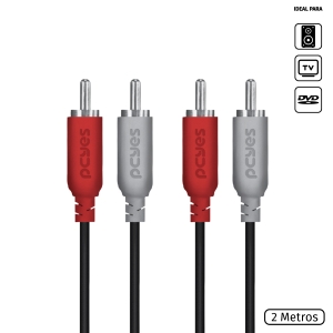 CABO DE AUDIO 2 RCA MACHO 2 METROS - P2R-2
