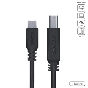 CABO USB TIPO C PARA USB B 3.0 1M PRETO - P3UCBP-1
