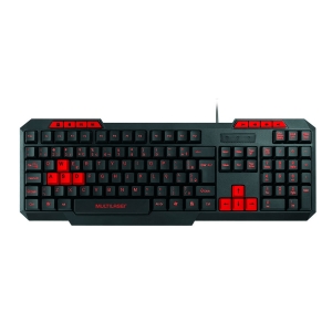 TECLADO GAMER SLIM PRETO/VERMELHO TC242