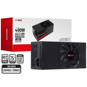 FONTE PARA GABINETE SLIM TFX 400W REAL SPARK 75+ - PFC ATIVO - CABOS FLAT - TFXKP400TB