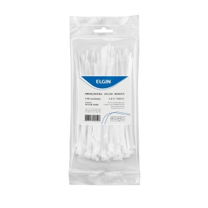 CINTA ABRACADEIRA NYLON PA66 3.6X150 P100 BRANCA
