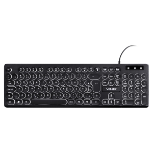 TECLADO USB MULTIMIDIA SLIM CHOCOLATE TECLAS REDONDAS LED BRANCO 1.8M - TC200