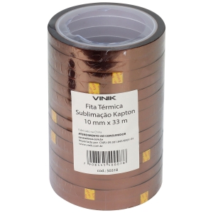 FITA TERMICA SUBLIMACAO KAPTON 10MM X 33M - PACOTE C/ 15 UNIDADES