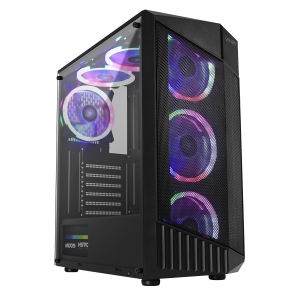 GABINETE GAMER FLUX PRETO LATERAL VIDRO - VINIK - GGFVTBK