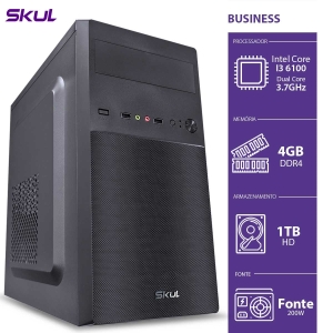 COMPUTADOR BUSINESS B300 - B61001T4D4 - I3 6100 3.7GHZ MEM 4GB DDR4 HD 1TB
