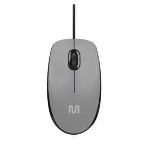 MOUSE COM FIO MF400 CLIQUE SILENCIOSO CONEXÃO USB 1200DPI CABO DE 180CM 3 BOTÕES - CINZA - MO387