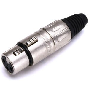 PLUG XLR SAS 3 PINOS LINHA FÊMEA NIQUELADO L3FNN01