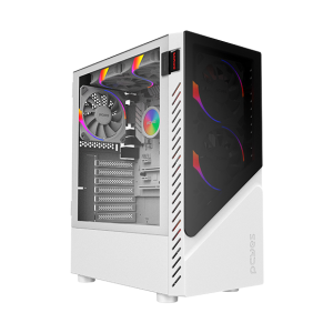 GABINETE GAMER SET WHITE GHOST - LATERAL EM VIDRO - PCYES - GSWGPBR