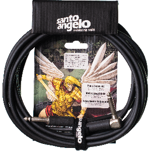 CABO DE GUITARRA ANGEL L 0,30MM P10/P10 90º 10FT 3,05 M PRETO