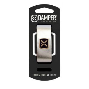 DAMPER EM COURO E TAG EM METAL PRATA METAL DMMD01