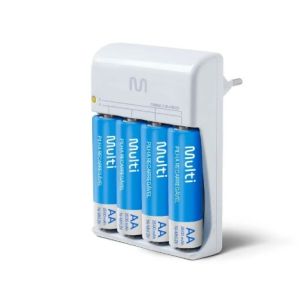 CARREGADOR COM 4 PILHAS AA 2500MAH CB054